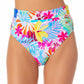 California Waves Junior's Printed High Waist Bikini Bottoms Swimsuit Multi Size Small