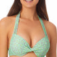 California Waves Junior's Printed Underwire Push Up Bikini Top Swimsuit Green