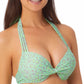 California Waves Junior's Printed Underwire Push Up Bikini Top Swimsuit Green