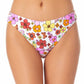 California Waves Junior's Floral Print Hipster Bikini Bottoms Swimsuit White Size Small