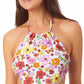 California Waves Junior's Handkerchief Halter Bikini Top Swimsuit White