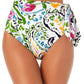 Anne Cole Women's Paisley Print High Rise Swim Bottoms Swimsuit White