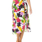 Anne Cole Women's Bold Floral Ring Sarong Skirt Swim Cover Up Swimsuit White Size X-Large