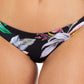 Hurley Junior's Tropical Print Cheeky Swim Bottoms Swimsuit Black