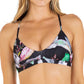 Hurley Junior's Printed Strappy Bikini Top Swimsuit Black