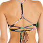 Hurley Junior's Printed Strappy Bikini Top Swimsuit Black