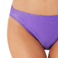 California Waves Women's Junior's Metallic Shine Hipster Bikini Bottoms Swimsuit Purple Size Small