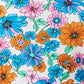 California Waves Women's Wall Paper Floral Long Line Bandeau Top Swimsuit Blue