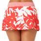 Anne Cole Women's Coastal Palm Banded Front Slit Swim Skirt Swimsuit Orange Size Large
