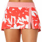 Anne Cole Women's Coastal Palm Banded Front Slit Swim Skirt Swimsuit Orange Size Large