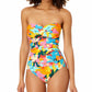 Anne Cole Women's Plumeria Twist Front One Piece Swimsuit Multicolor Size 6