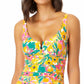 Anne Cole Women's Sunshine Floral One Piece Swimsuit Yellow Size 6