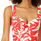 Anne Cole Women's Coastal Palm Printed Twist Underwire Tankini Top Swimsuit Orange