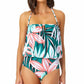 Anne Cole Women's Zesty Tropical Blouson One Piece Keyhole Swimsuit Green