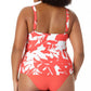 Anne Cole Women's Coastal Palm Printed Twist Underwire Tankini Top Swimsuit Orange