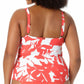 Anne Cole Women's Coastal Palm Printed Twist Underwire Tankini Top Swimsuit Orange