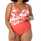 Anne Cole Women's Coastal Palm Printed Twist Underwire Tankini Top Swimsuit Orange