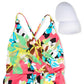 Anne Cole Women's Printed Surplice Front Swim Dress Swimsuit Pink