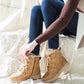 White Mountain Women's Holly Lace Up Booties Brown Size 10 M