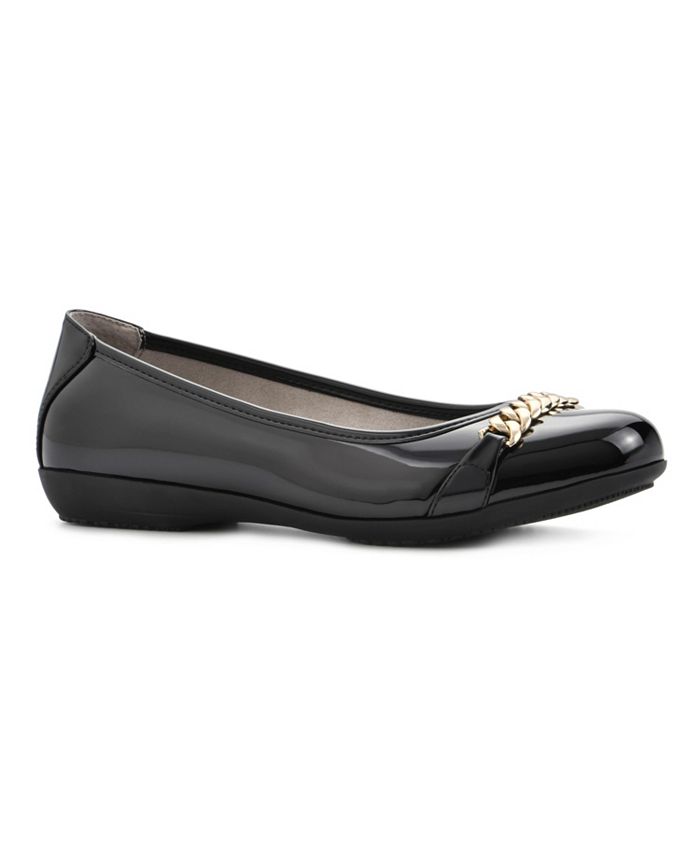 White Mountain Women's Charmed Ballet Flats Black Size 9 M