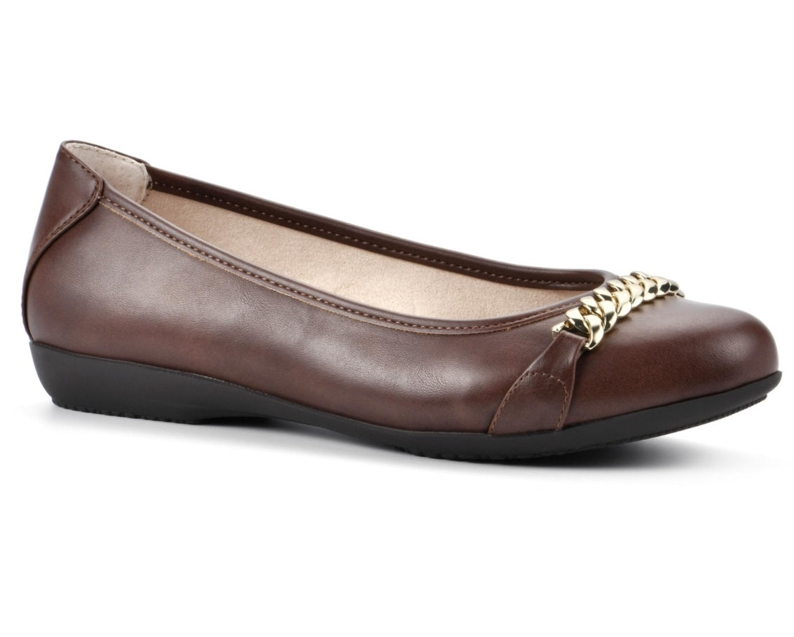 White Mountain Women's Charmed Ballet Flats Shoes Brown Size 6 M