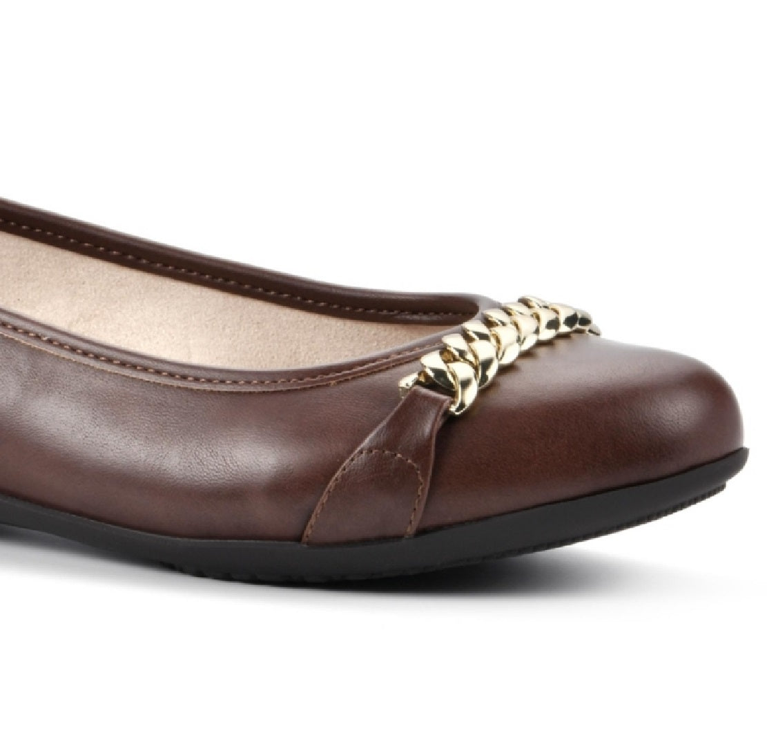 White Mountain Women's Charmed Ballet Flats Shoes Brown Size 6 M