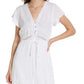 Rails Women's Kiki Tie Front Linen Blend Dress White Size Large