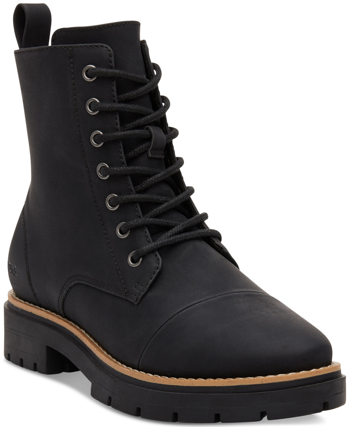 Toms Women's Alaya Lace-Up Lug Boot Black Size 8M
