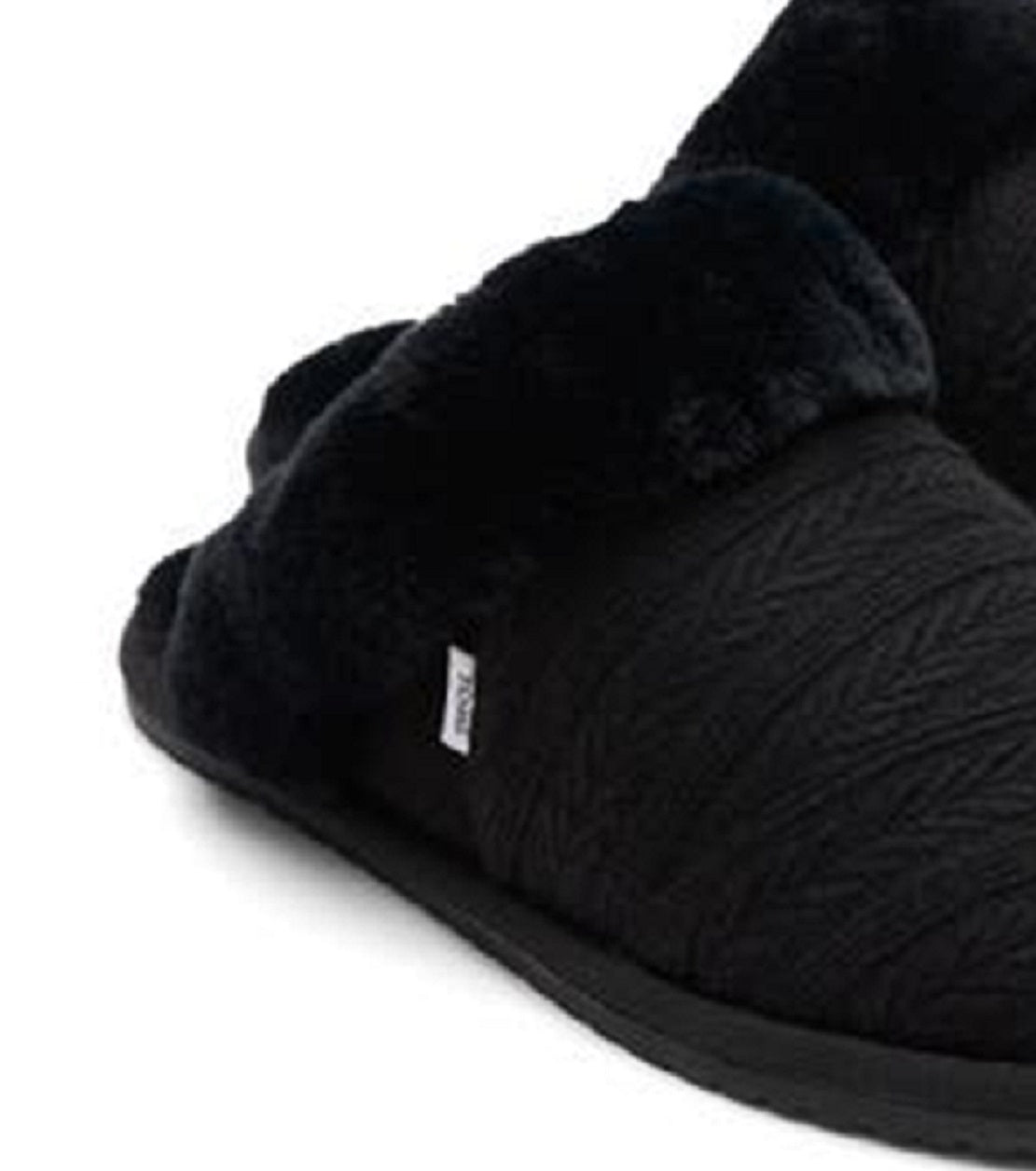 Toms Women's Valeri Faux Fur Lined Slip on Cozy Slippers Black Size 8