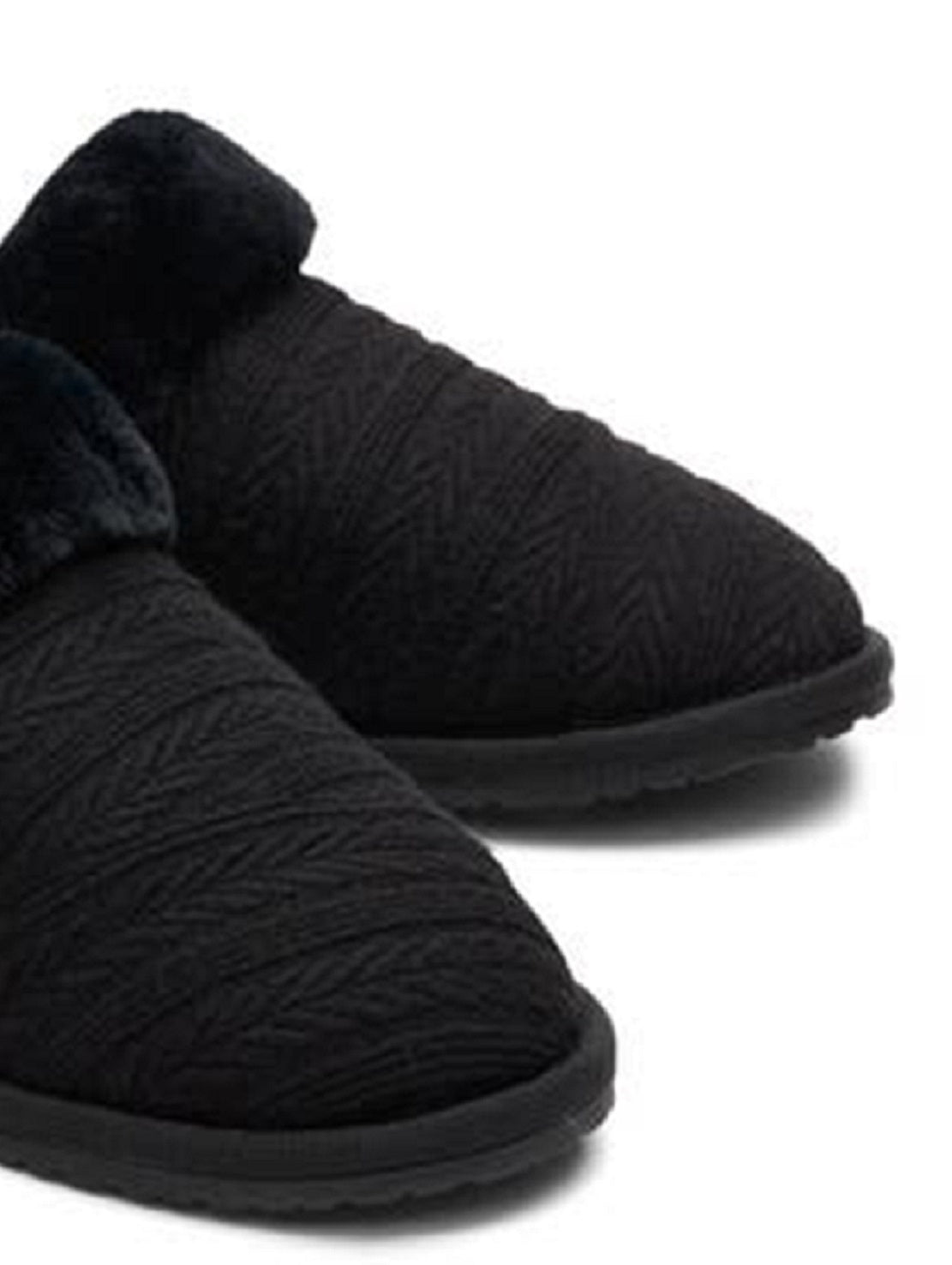 Toms Women's Valeri Faux Fur Lined Slip on Cozy Slippers Black Size 8