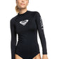 Roxy Women's Whole Hearted Long Sleeve Rashguard Black Size X-Large
