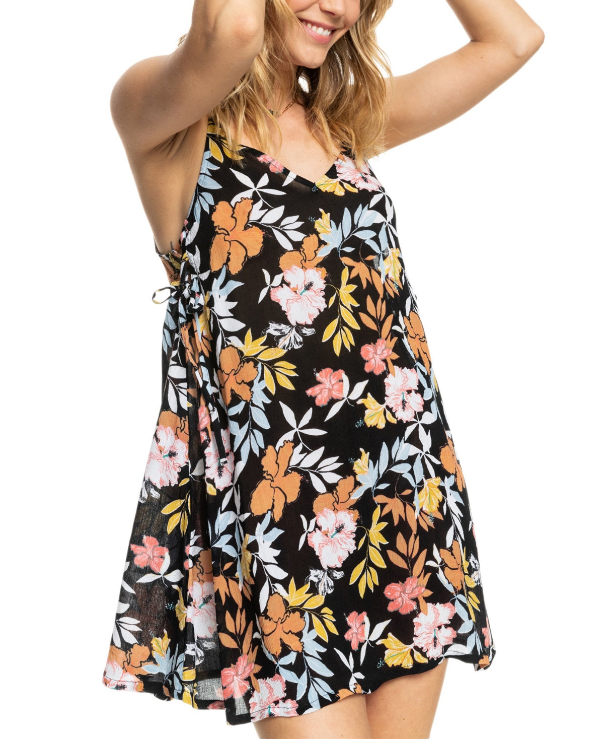 Roxy Women's Beachy Cover Up Minidress Black Size Medium