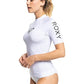 Roxy Women's Whole Hearted Short Sleve Rashguard White