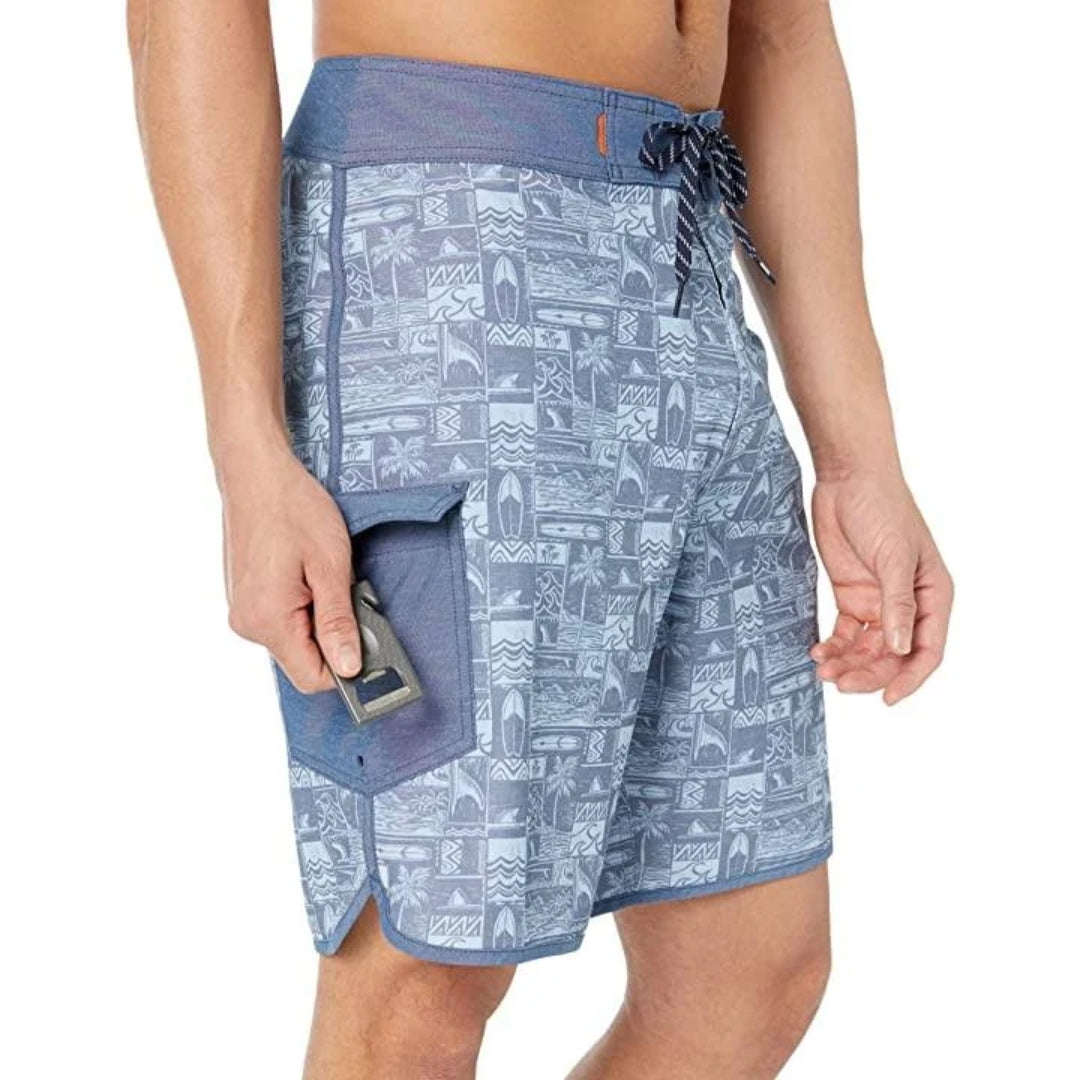 Quiksilver पुरुषों का फ़ोर डोर्स बोर्ड शॉर्ट्स, नीला, साइज़ 40