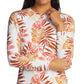 Roxy Women's Sea Skippin' Long Sleeve Rashguard Swimwear Brown Size X-Small