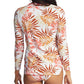 Roxy Women's Sea Skippin' Long Sleeve Rashguard Swimwear Brown Size X-Small