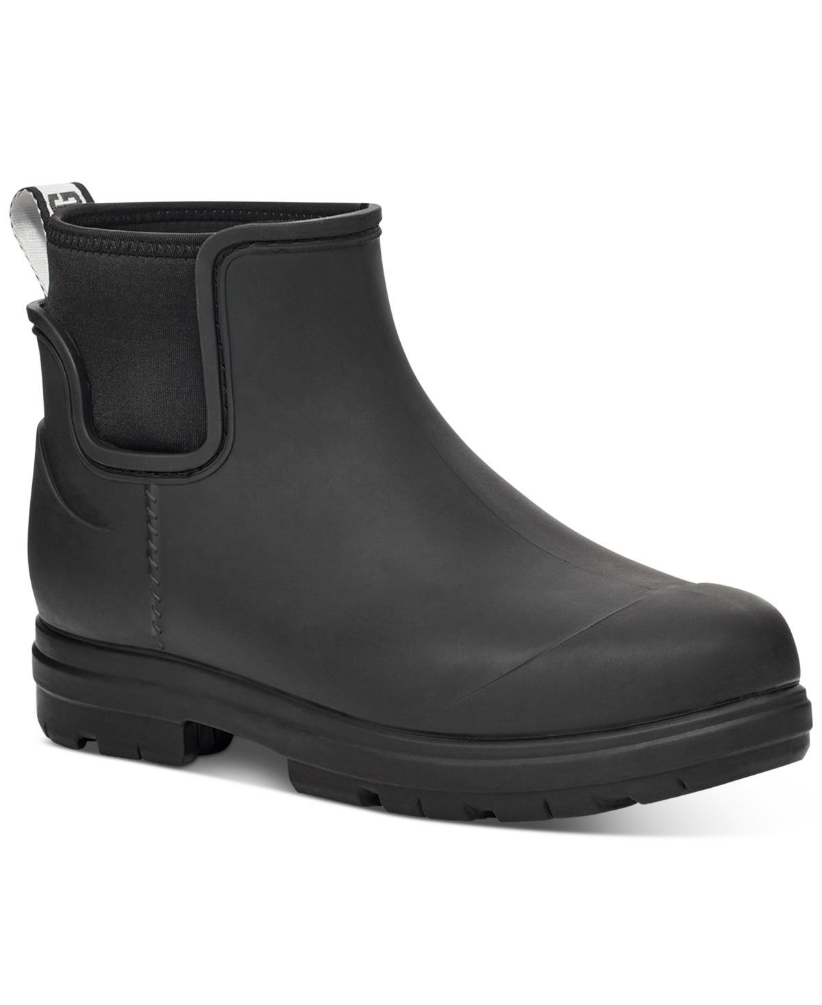 UGG महिलाओं के लिए ड्रॉपलेट वाटरप्रूफ रेन बूट काला, साइज़ 8