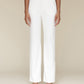 Avec Les Filles Womens Side Button Full Length Trousers Off White