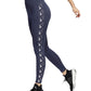 adidas Women's 3 Bar Logo 7/8 Leggings Blue Size Large