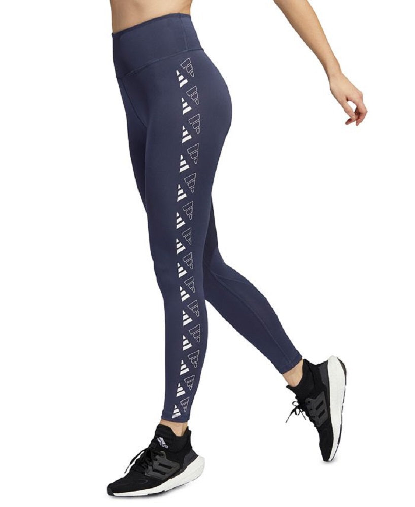 adidas Women's 3 Bar Logo 7/8 Leggings Blue Size Large