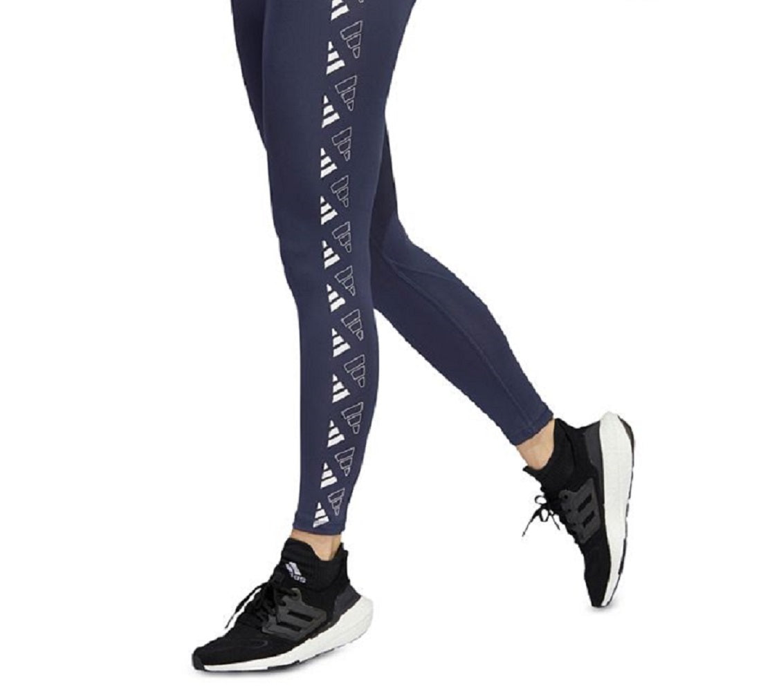 adidas Women's 3 Bar Logo 7/8 Leggings Blue Size Large