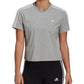 adidas Women's Cotton Cropped 3 Stripe T-Shirt Gray Size Small