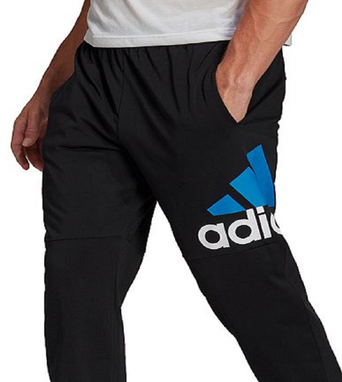 adidas Men's Essential Logo Jersey Pants Black Size Large