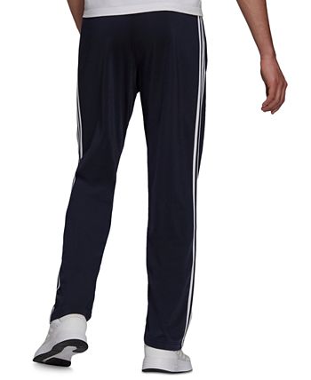 adidas Men's Primegreen Essentials Warm Up Open Hem 3 Stripes Track Pants Black Size Large