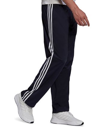 adidas Men's Primegreen Essentials Warm Up Open Hem 3 Stripes Track Pants Black Size Large