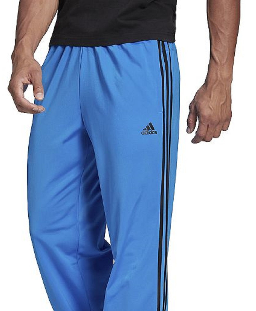 adidas Men's Primegreen Essentials Warm Up Open Hem 3 Stripes Track Pants Blue Size XX-Large