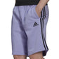 adidas Men's 3 Stripes 10 Fleece Shorts Purple Size Small