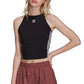 adidas Women's Halter Neck Crop Tank Top Black Size Large