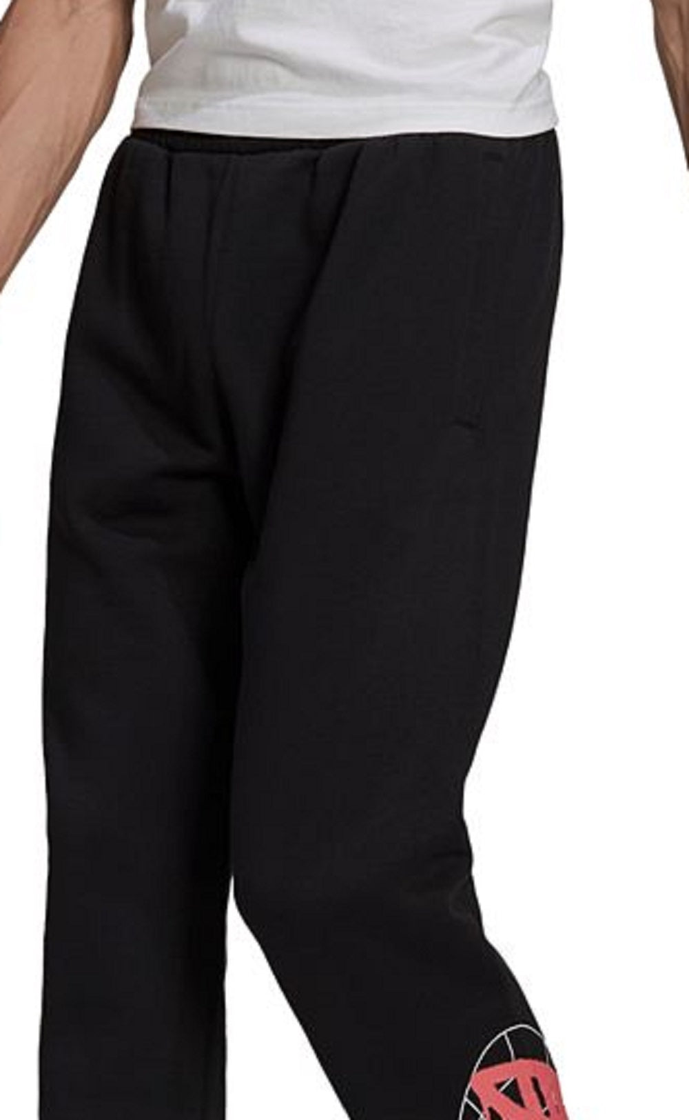 adidas Men's Behind The Tefoil Regular Fit Logo Print Fleece Sweatpants Black Size X-Large