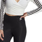 adidas Women's 3 Stripes Long Sleeve Crop T-Shirt White Size Small